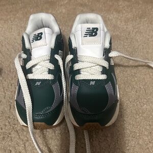 New Balance Kids' Forest Green and White Sneakers